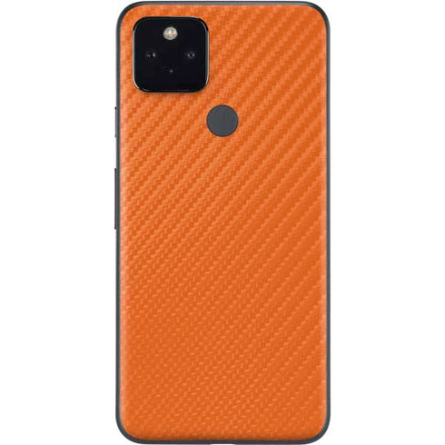Orange Carbon Fiber Specialty Material Google Pixel 4a 5G Skin